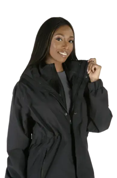 Woman wearing outdoor jacket